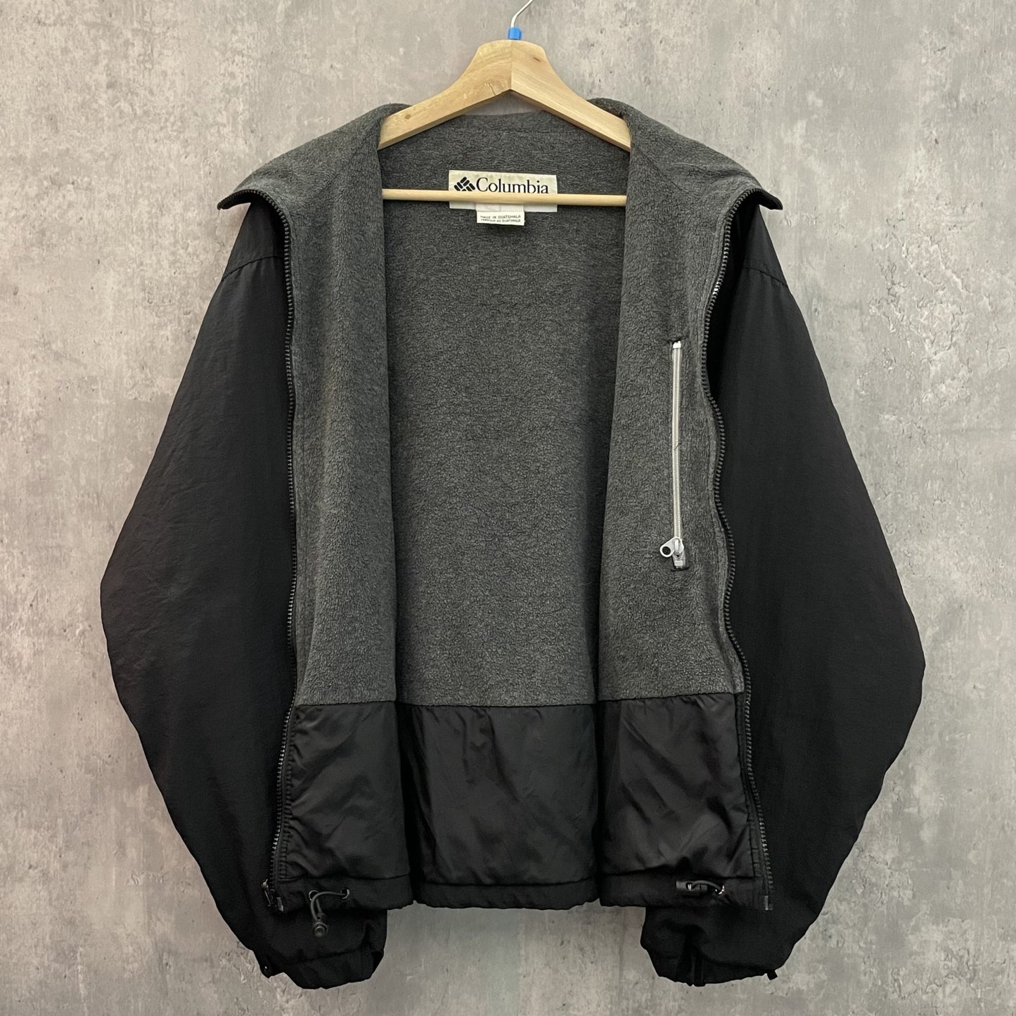 90s vintage 古着 ビンテージ コロンビア Columbia ナイロン アウトドアジャケット オールブラック フルジップ