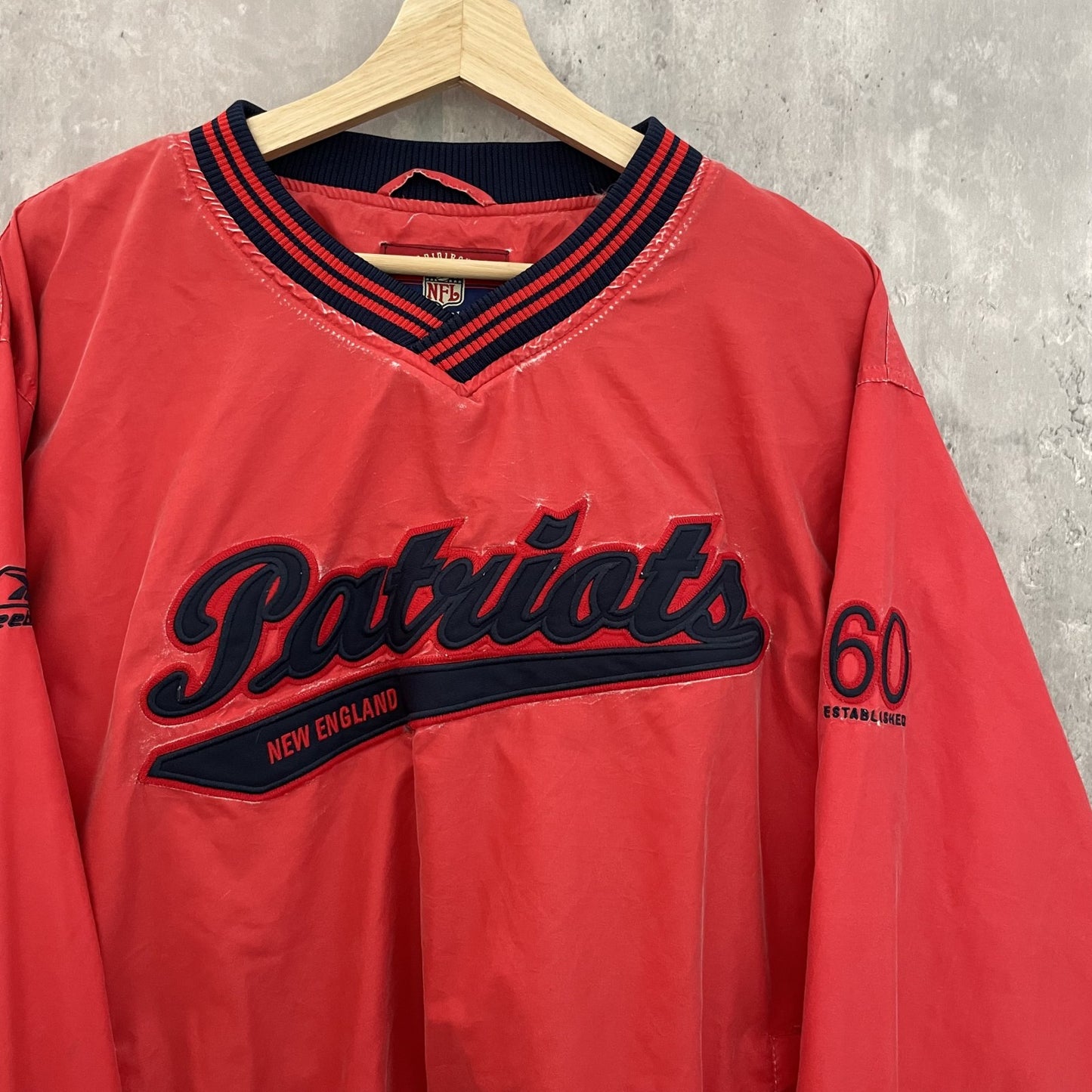 00s vintage 古着 ビンテージ ナイロンジャケット リーボック Reebok NFL チーム ペイトリオッツ 刺繍 ブルゾン
