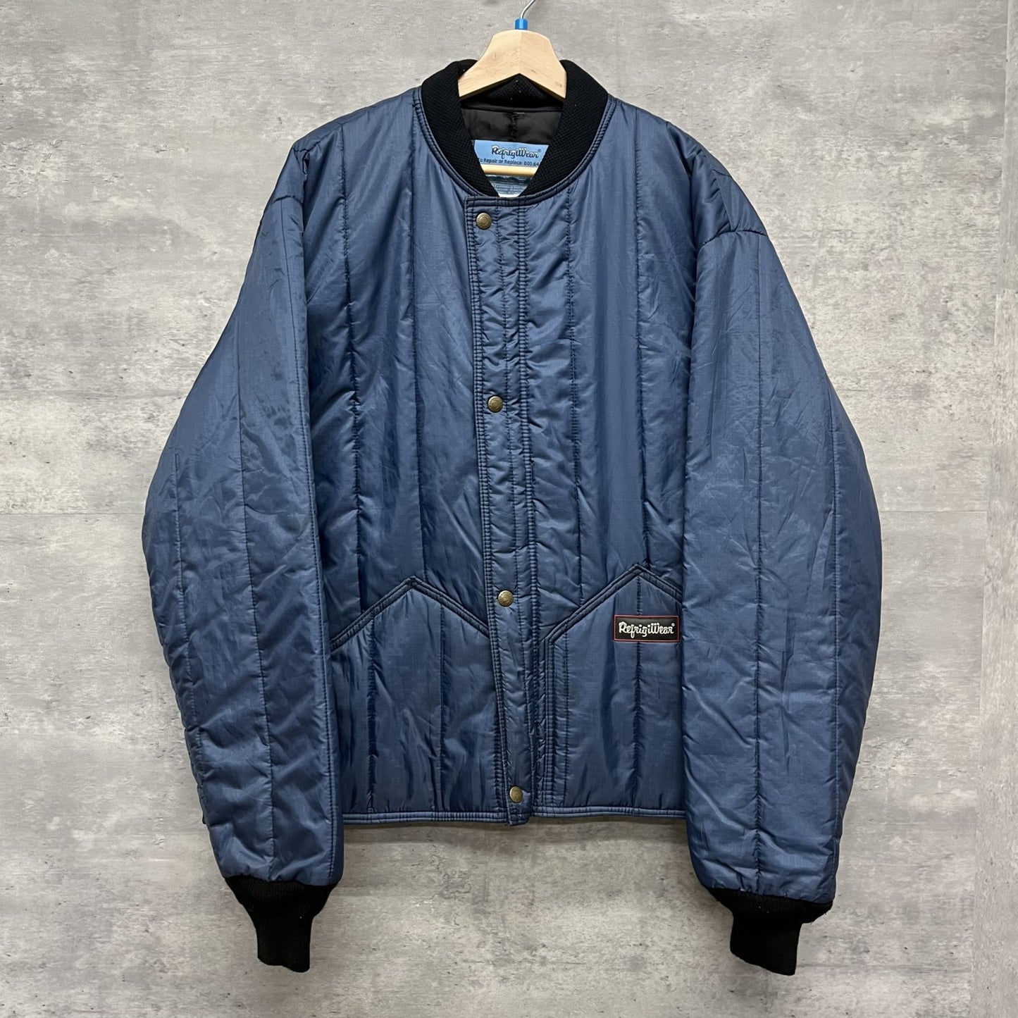 90s vintage 古着 ビンテージ RefrigiWear ナイロンジャケット ブルゾン ネイビー アメカジ オーバーサイズ