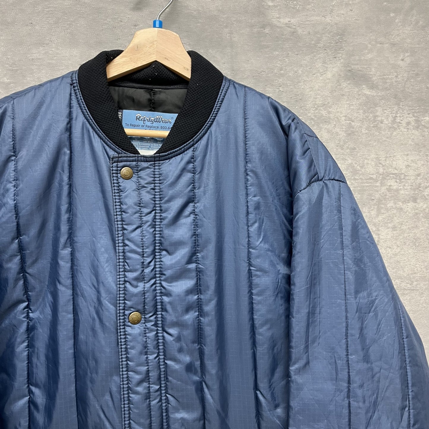 90s vintage 古着 ビンテージ RefrigiWear ナイロンジャケット ブルゾン ネイビー アメカジ オーバーサイズ