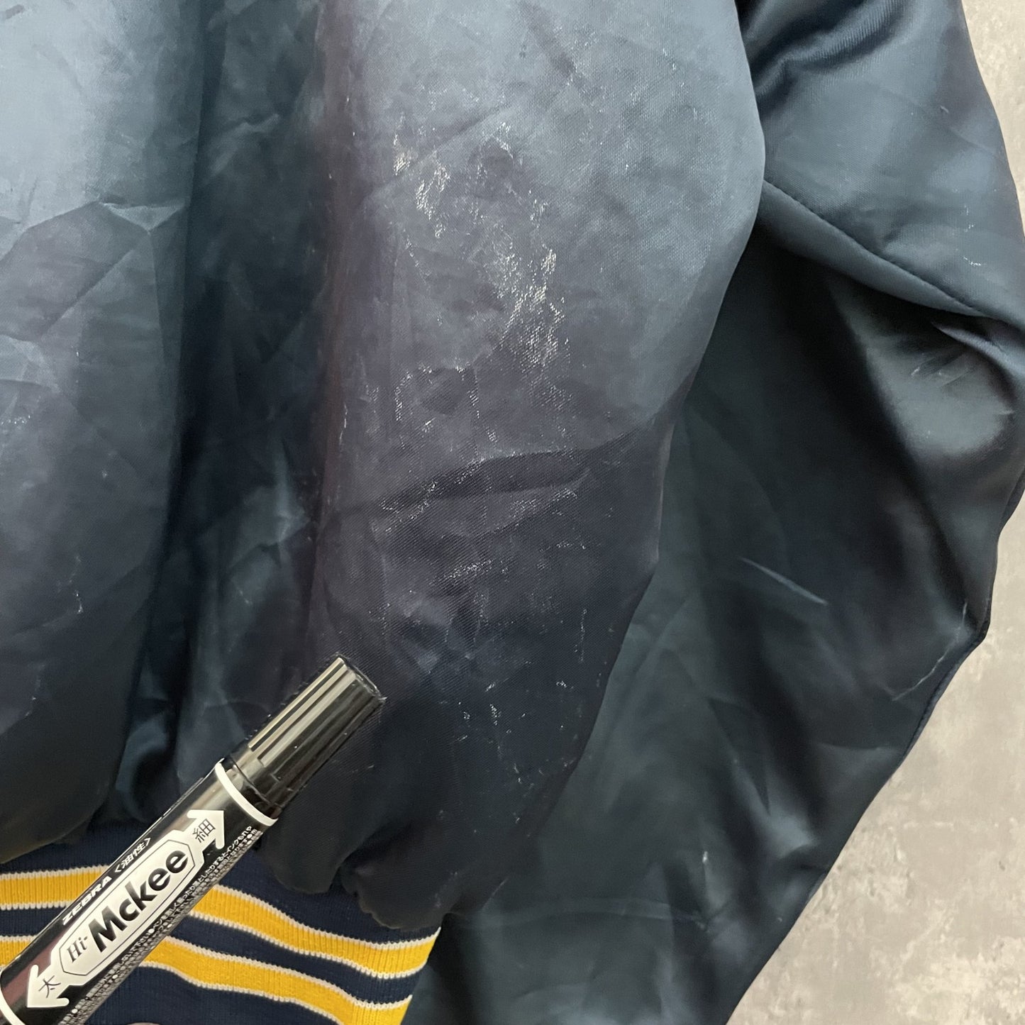 90s vintage USA製 古着 ビンテージ ナイロンスタジャン キングルイ KingLouie プロフィット PROFIT キルティング 企業 刺繍