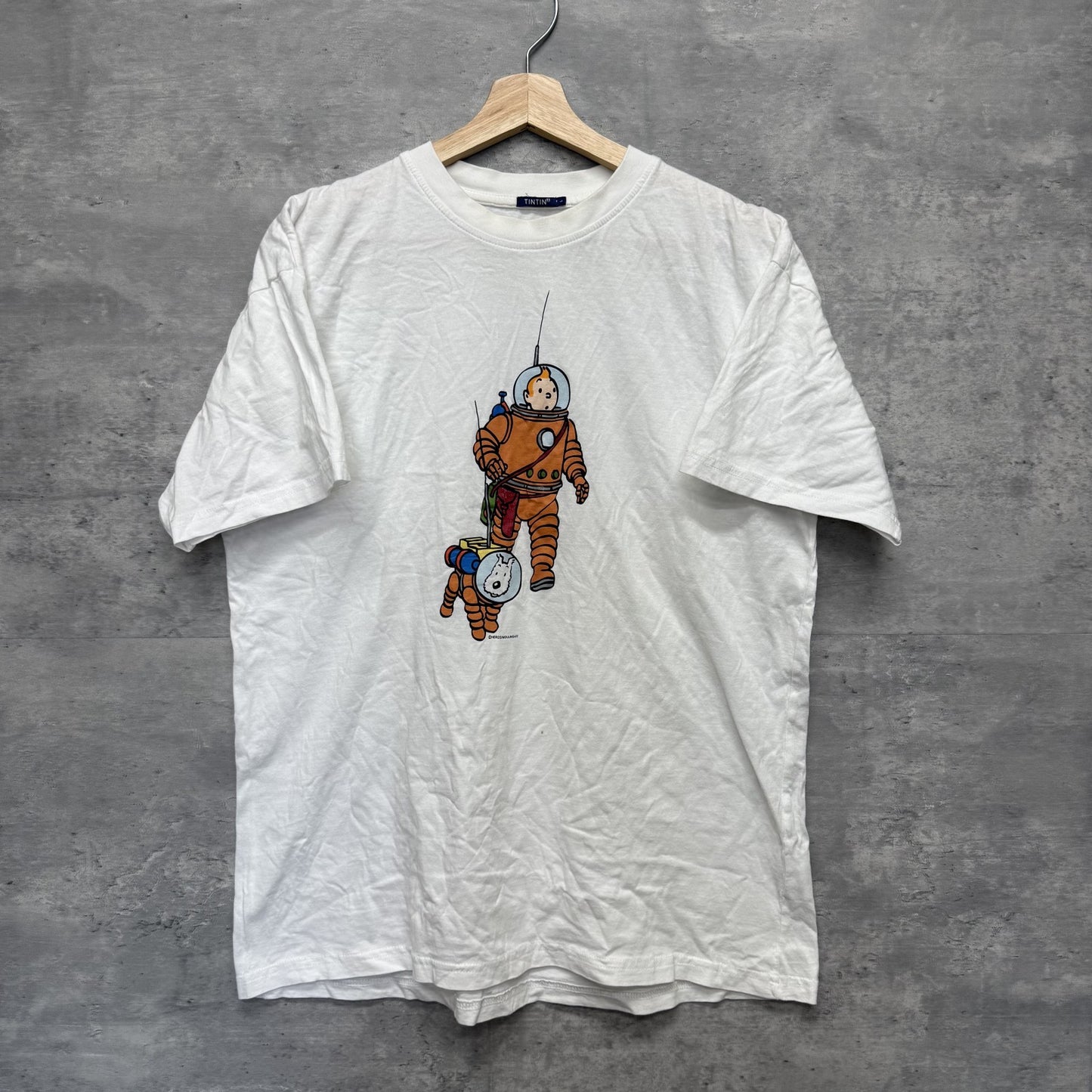 TINTIN タンタン Tシャツ キャラクター カジュアル ホワイト メンズ