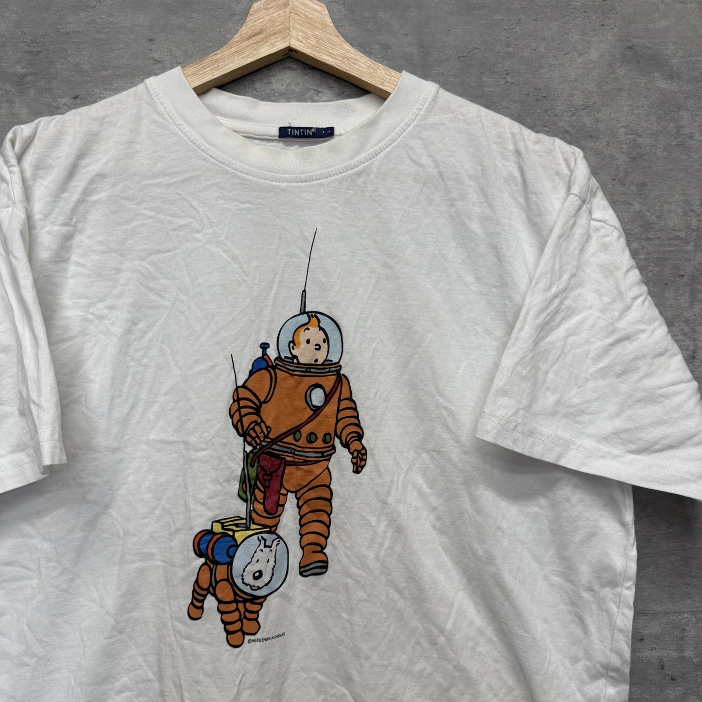 TINTIN タンタン Tシャツ キャラクター カジュアル ホワイト メンズ