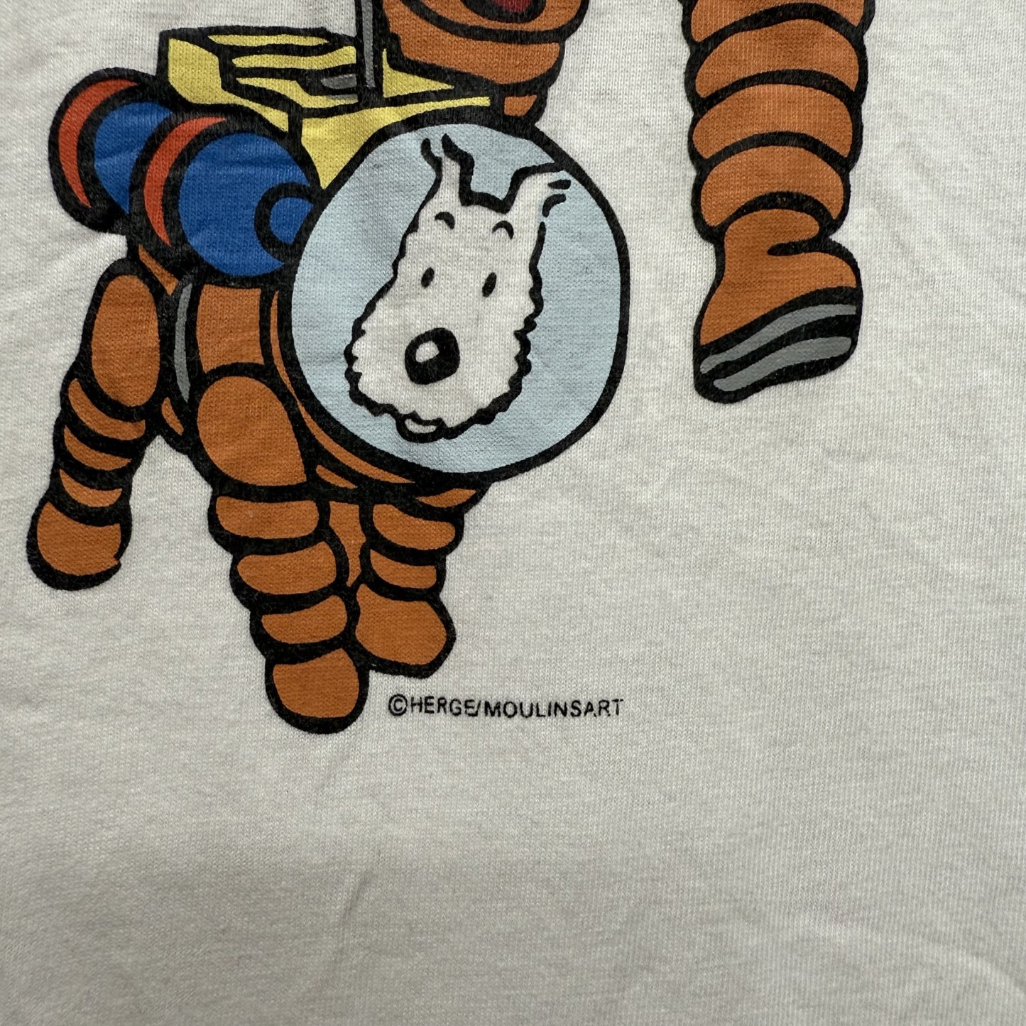 TINTIN タンタン Tシャツ キャラクター カジュアル ホワイト メンズ