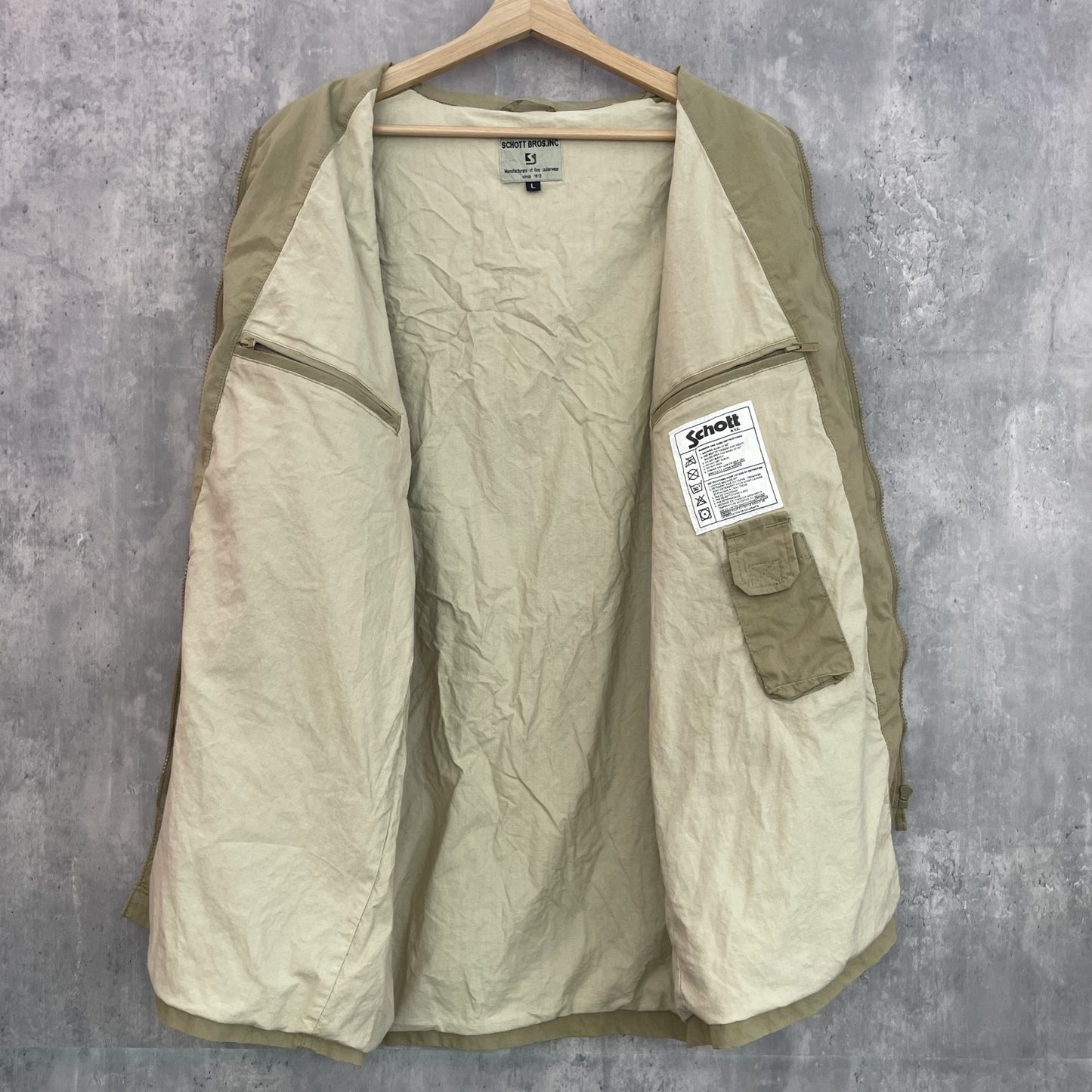 00s vintage 古着 ビンテージ ショット Schott 中部丈 コート ワンカラー