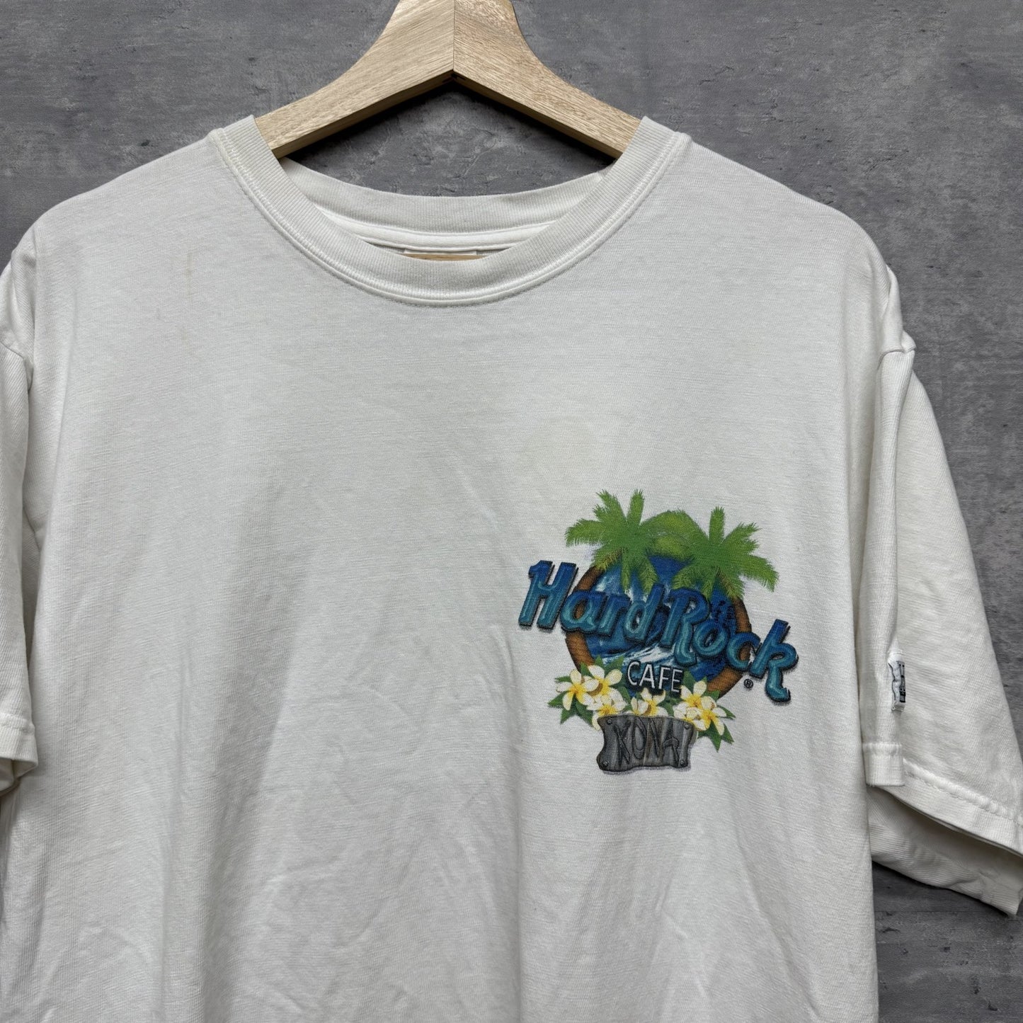 90s vintage 古着 ビンテージ ハードロック HardRock 胸元 バックプリント アメカジ ホワイト
