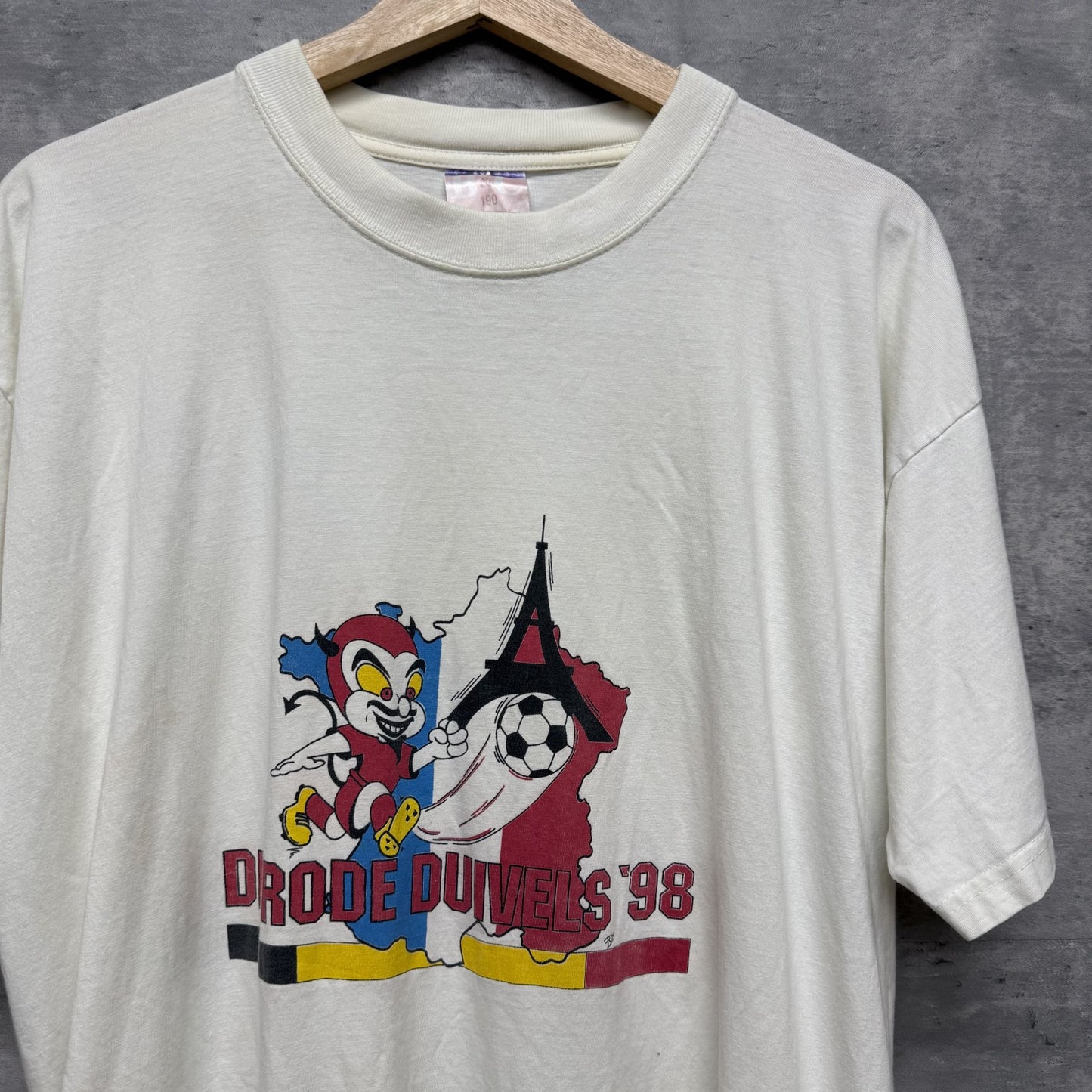 90s vintage 古着 ビンテージ B&C フロントプリント シティ カジュアル オーバーサイズ ホワイト