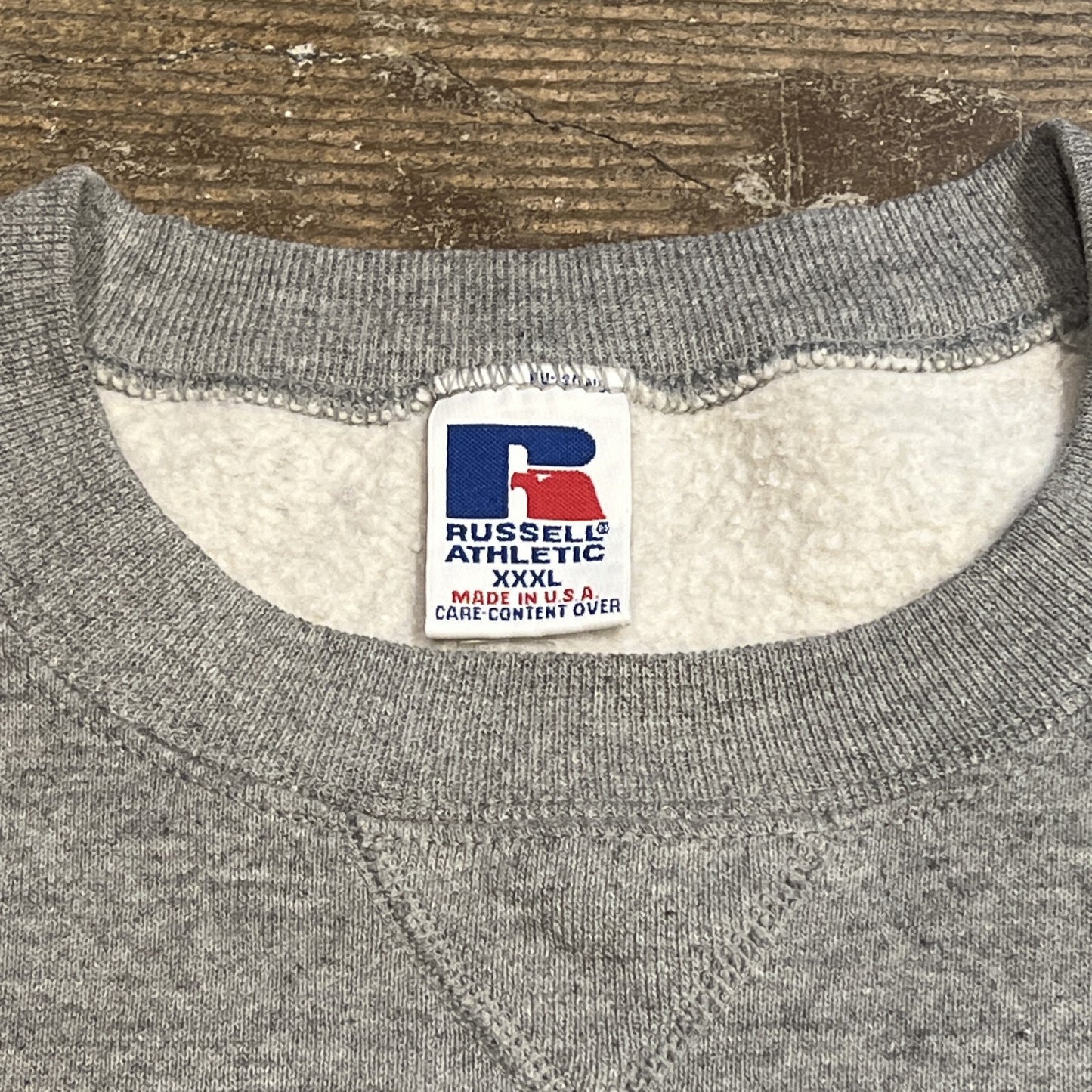 90s Russel カレッジフットボールセンタープリントスウェット グレー XXXL