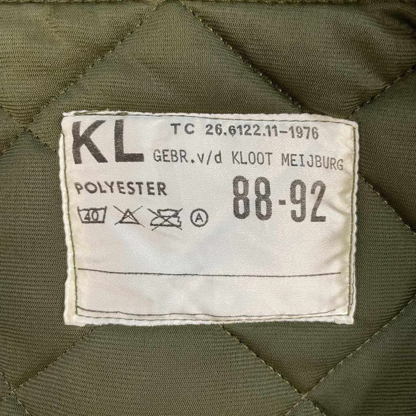 70s vintage 古着 ビンテージ ミリタリー オランダ軍 キルティングジャケット ライナー ベルクロ