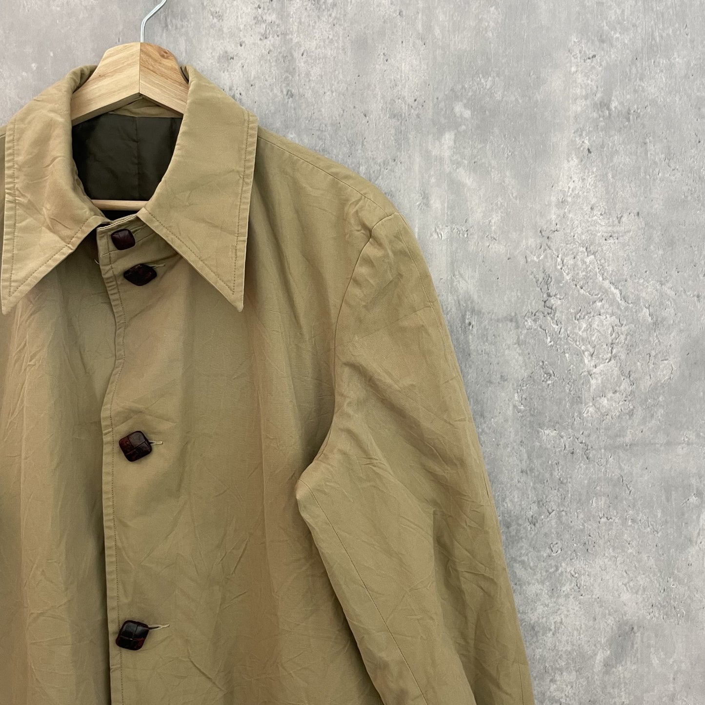 40s vintage HAIMLO レインコート 希少 古着 ビンテージ ステンカラー コート クルミボタン XLサイズ