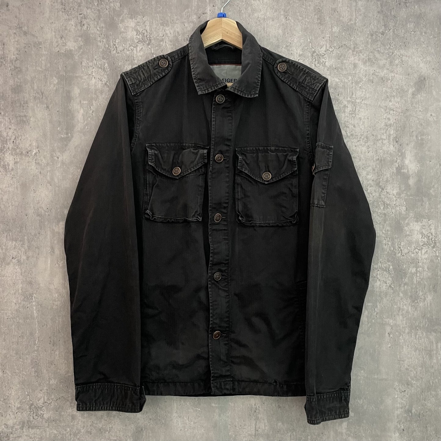 00s vintage 古着 ビンテージ トミーヒルフィガー TOMMYHILFIGER ジャケット ミリタリーサンプリング ヘリンボーン フルジップ