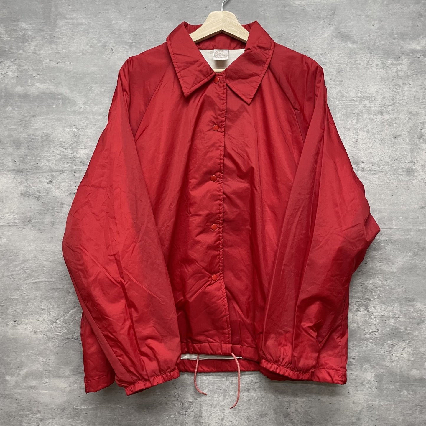 80s 90s vintage 古着 ビンテージ SEARS シアーズ コーチジャケット レッド ラグラン スナップ ナイロンジャケット