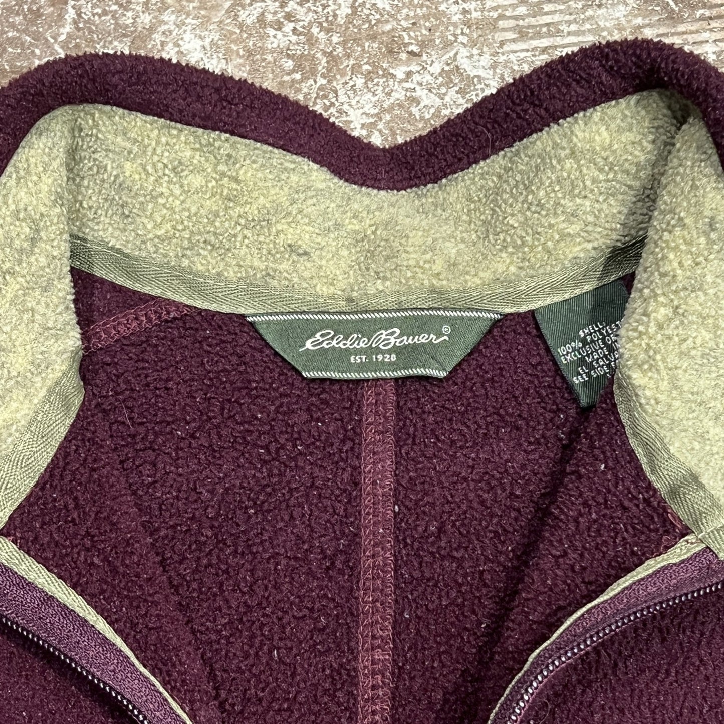 Eddie Bouer フリース フルジップ ワインレッド XL