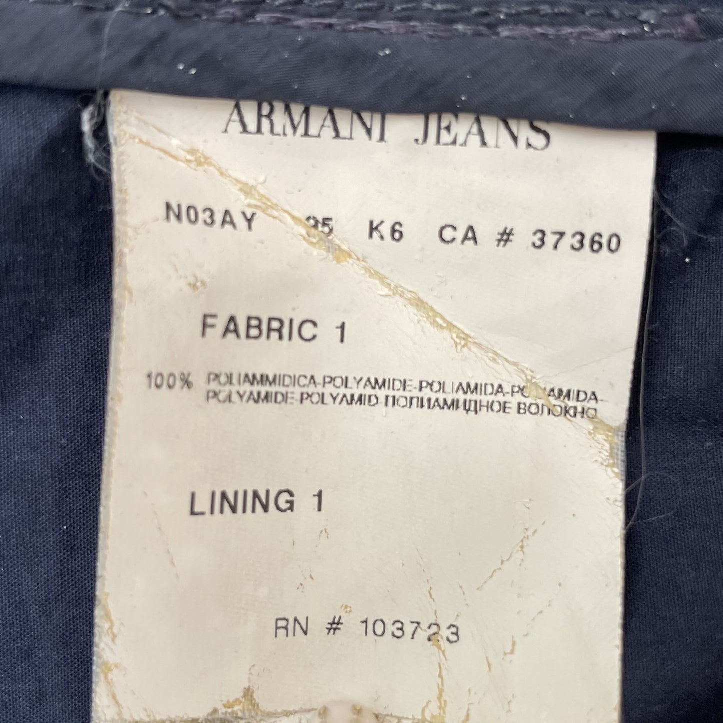 00s vintage 古着 ビンテージ ARMANIJEANS アルマーニジーンズ ナイロンジャケット ブラック Sサイズ