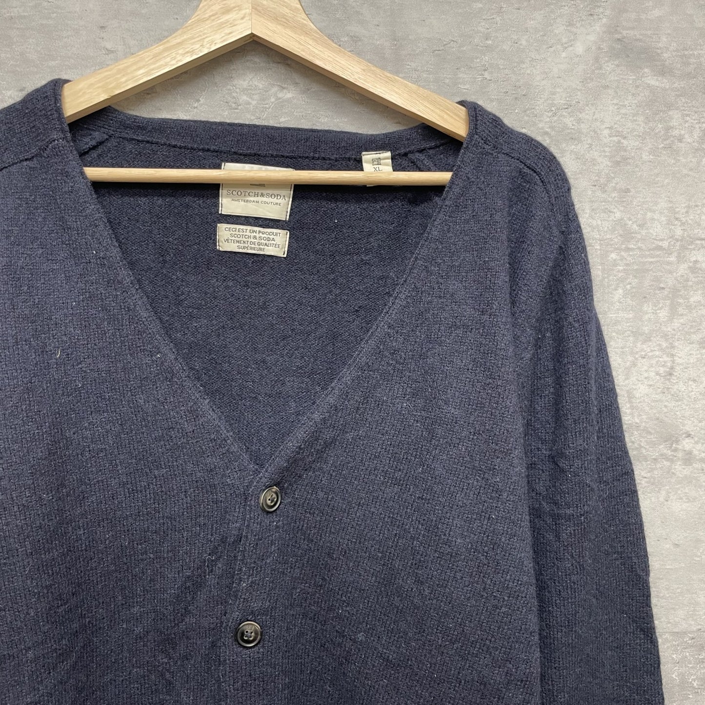 90s SCOTCH&SODA vintage 古着 ビンテージ ウール カーディガン ネイビー