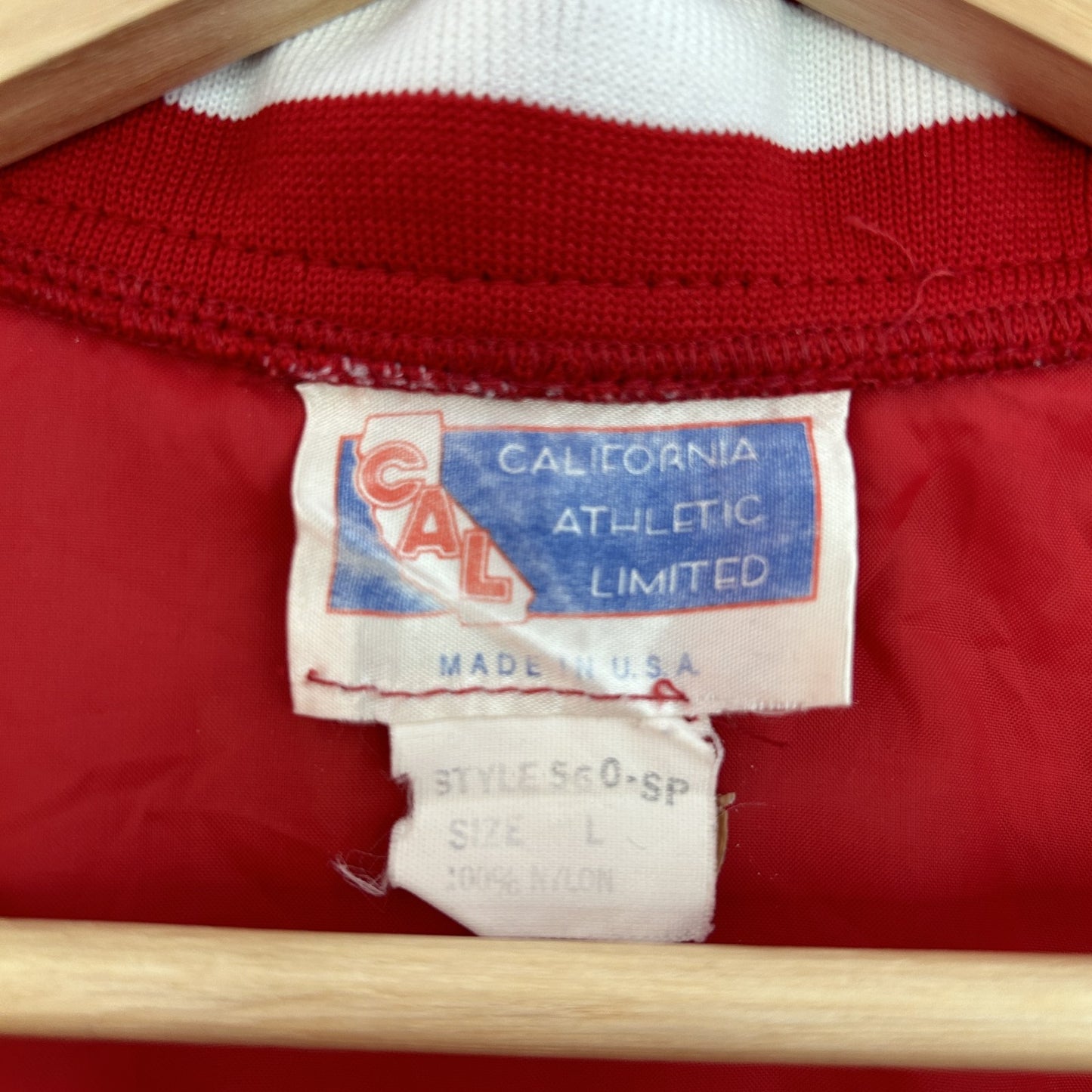 80s vintage CALIFORNIA ATHLETIC LIMTED 古着 ビンテージ ナイロンジャケット カレッジ ジップアップスタジャン