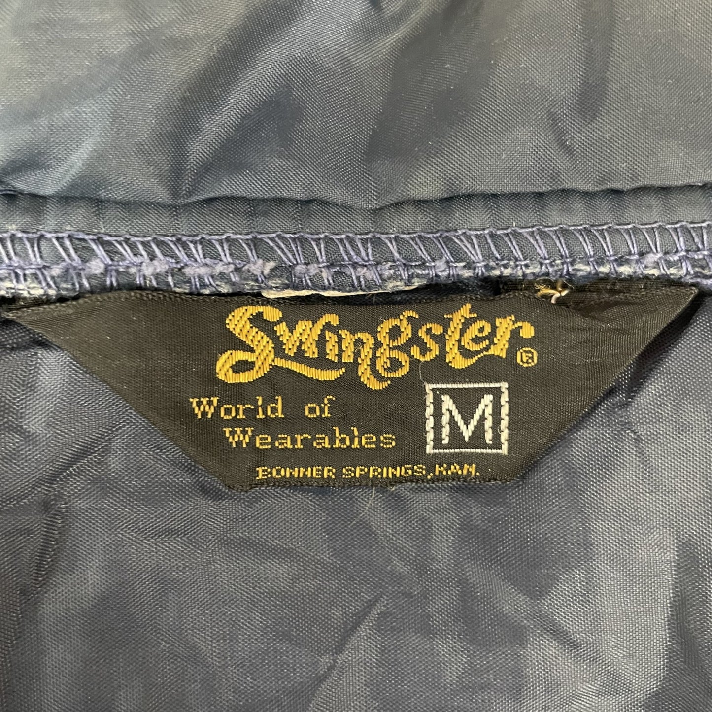 80s vintage 古着 ビンテージ swingster スウィングスター ナイロンベスト 胸ロゴ スナップボタン CHERRY BOMB