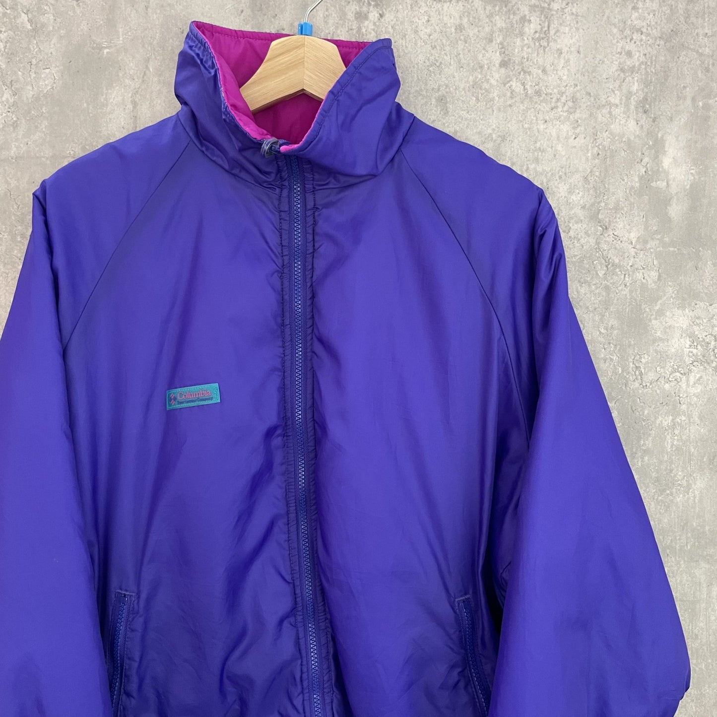 00s vintage 古着 ビンテージ コロンビア Columbia アウトドア リバーシブル ナイロンジャケット ピンク パープル