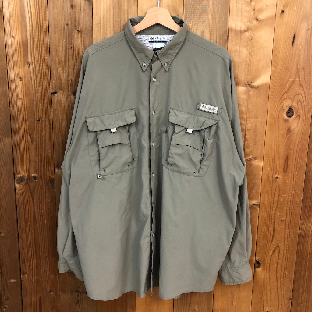 Columbia コロンビア 長袖シャツ フィッシングシャツ PFG メッシュ ベージュ