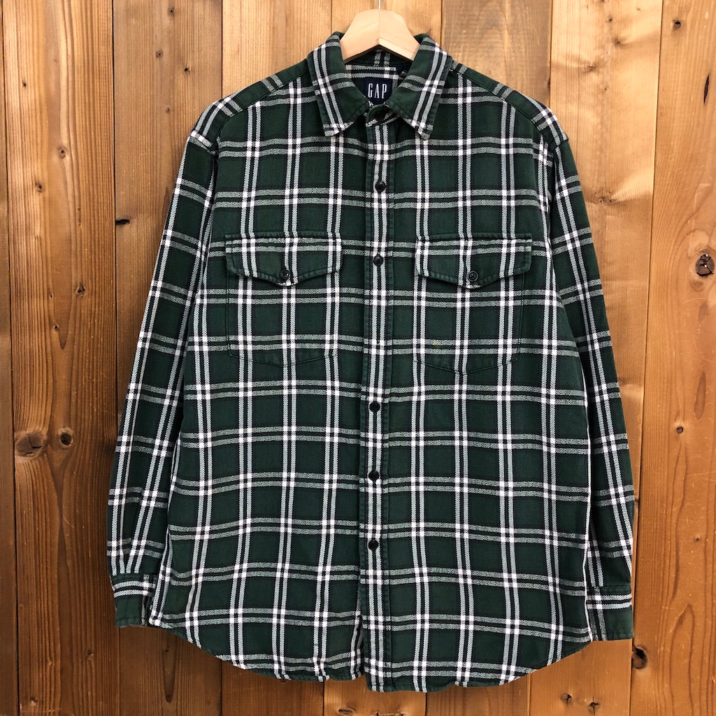 90s vintage GAP ギャップ オールドギャップ フランネルチェックシャツ 胸ポケット ネルシャツ – 【古着屋3peace】公式  Online Shop