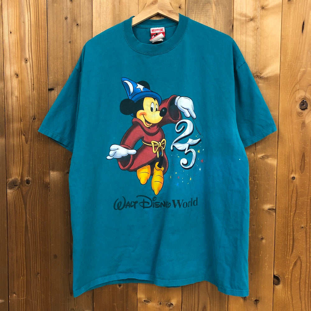 ファンタジアミッキーマウスヴィンテージTシャツグレーM ディズニーワールド