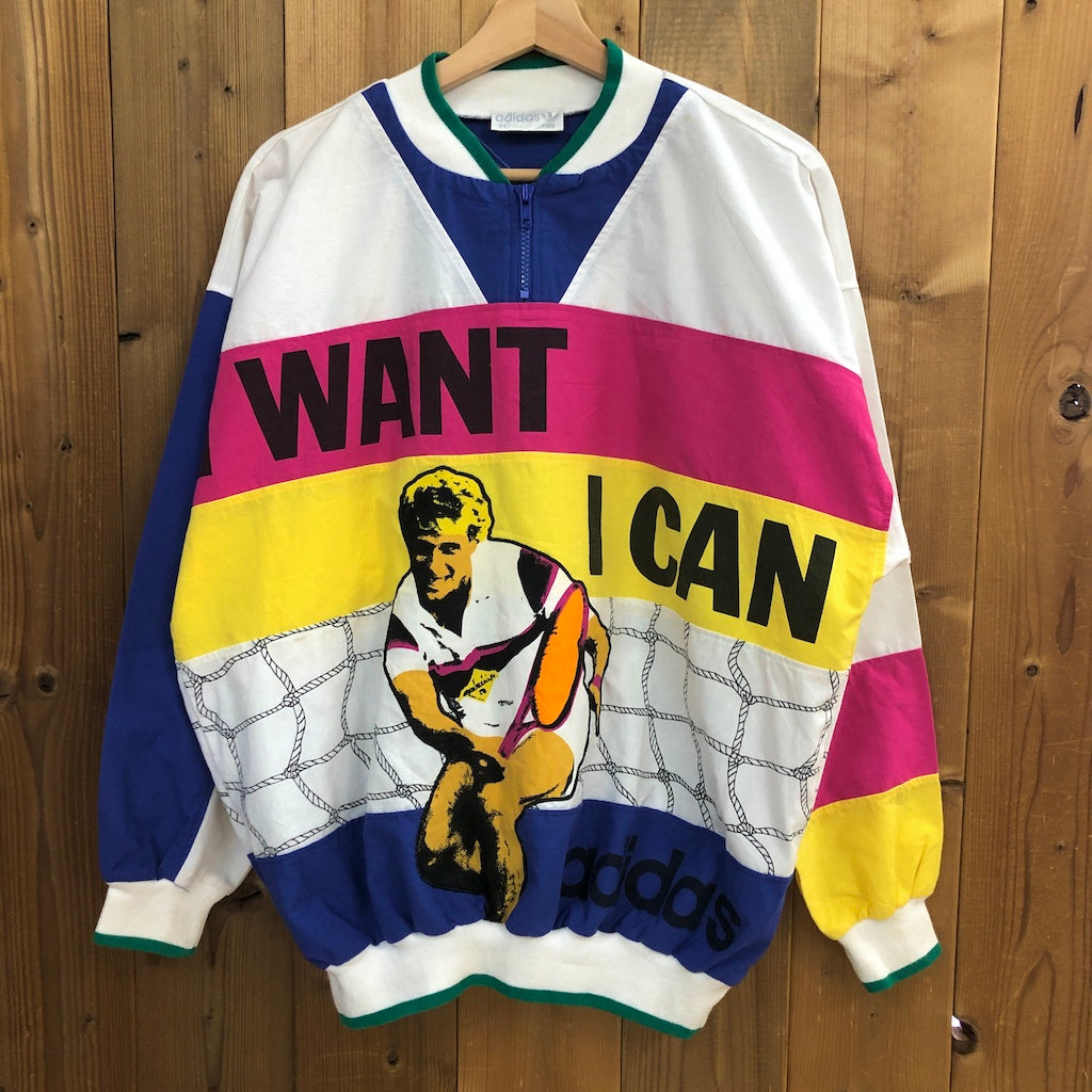 80s 90s vintage adidas アディダス I want I can プルオーバー ジャケット