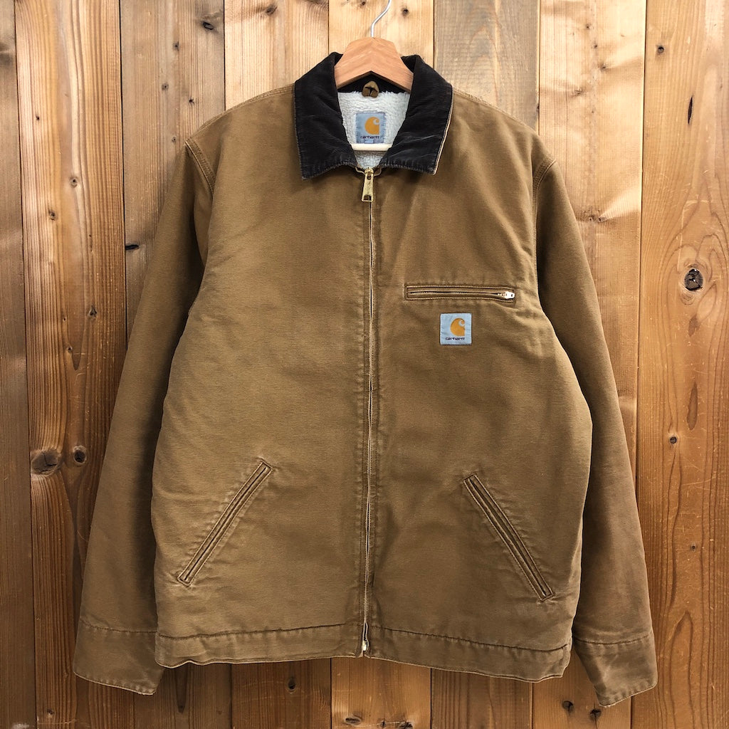 Carhartt カーハート デトロイトジャケット ボアライナー 裏ボア 襟コーデュロイ ダック地 ジップアップ フルジップ