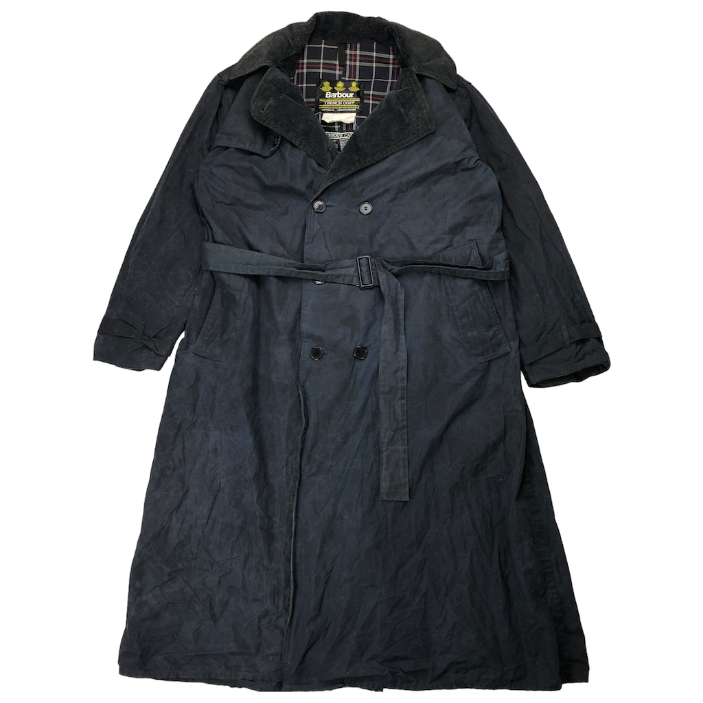 90s vintage Barbour バブアー TRENCH COAT トレンチコート オイルド