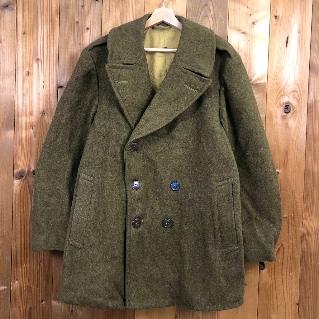 40s vintage U.S.ARMY 米軍 オフィサーコート Pコート オーバーコート ウールメルトン 1945年