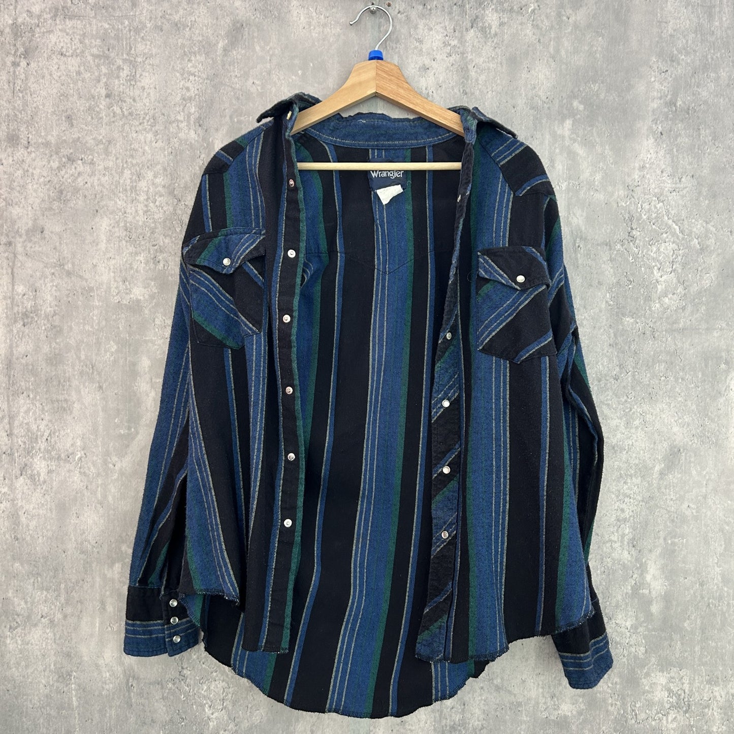 90s vintage 古着　ビンテージ　ラングラー　長袖シャツ　ウエスタンシャツ　ボタンダウン　Wrangler