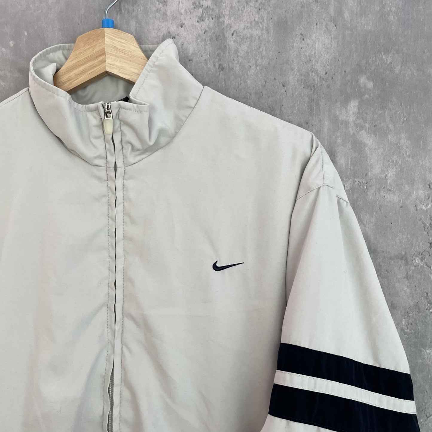 00s vintage 古着　ビンテージ　NIKE ナイキ　初期　ナイロンジャケット　フルジップ　テック系　スウオッシュ　ダブルジッパー