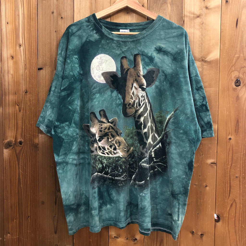 GILDAN ギルダン Tシャツ 半袖 カットソー ビッグプリント アニマル柄 キリン タイダイ