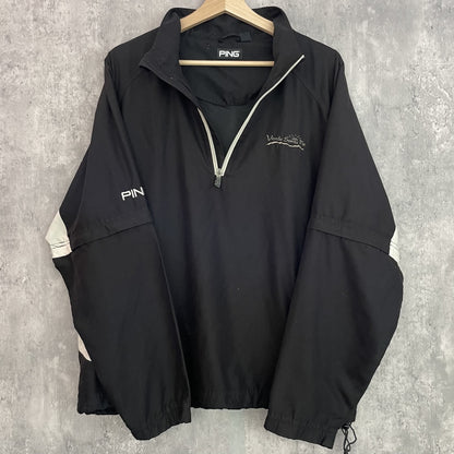 PING 00s vintage 古着　ビンテージ　ピン　ハーフジップ　裏地メッシュ　ブラック