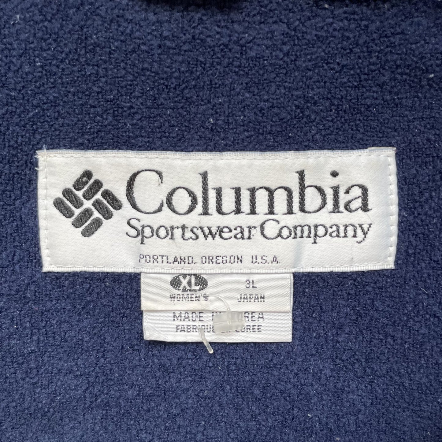 90s vintage 古着　ビンテージ　コロンビア　Columbia フルジップ　ナイロンジャケット　ネイビー　ドローコード