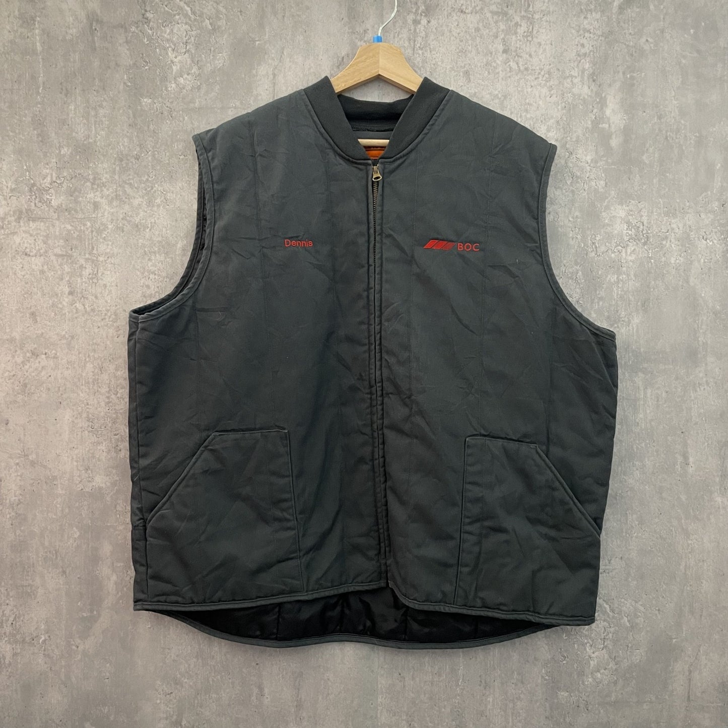 00s vintage 古着　ビンテージ　CINTAS 企業ロゴワッペン　ワークベスト　グレー　アメカジ