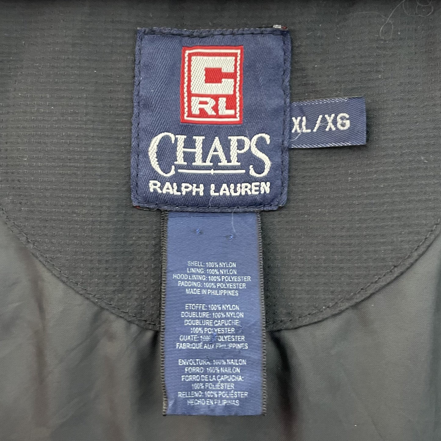 90s vintage 古着　ビンテージ　CHAPS　チャップス　ラルフローレン　ナイロンジャケット　ツートン　ストリート　ドローコード