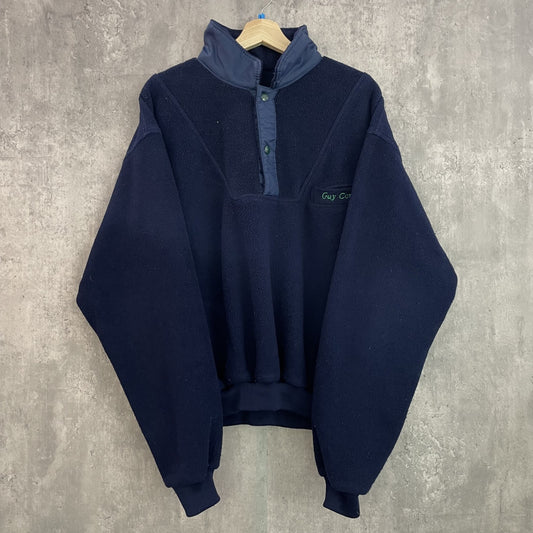 90s vintage 古着　ビンテージ　Guy Cotten ハーフ　スナップ　ボタン　ジャケット　フリース　ワンカラー　防寒　シンプル