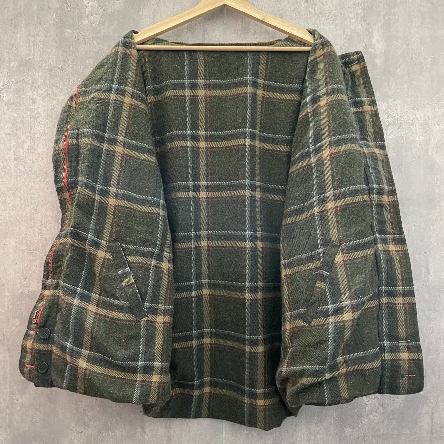 90s vintage 古着　ビンテージ　Coattree リバーシブル　カバーオール　コーデュロイ　ブランケット　フルジップ