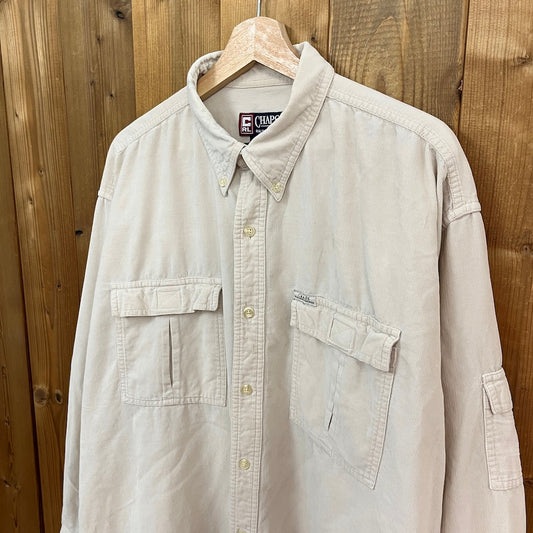 90s vintage CHAPS チャップス 長袖シャツ BDシャツ ボタンダウン コーデュロイ オフホワイト