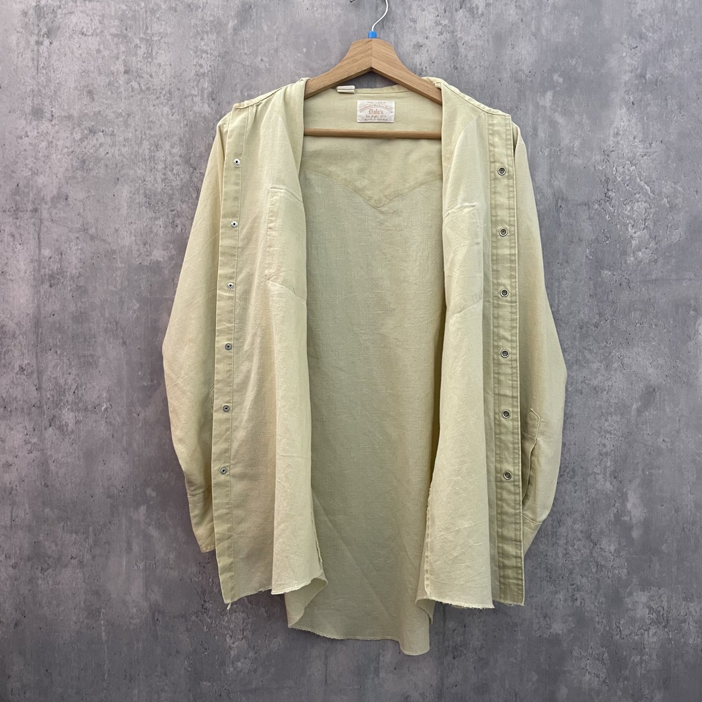 70s USA製　Dale's ウエスタン長袖シャツ　スナップボタン　襟芯