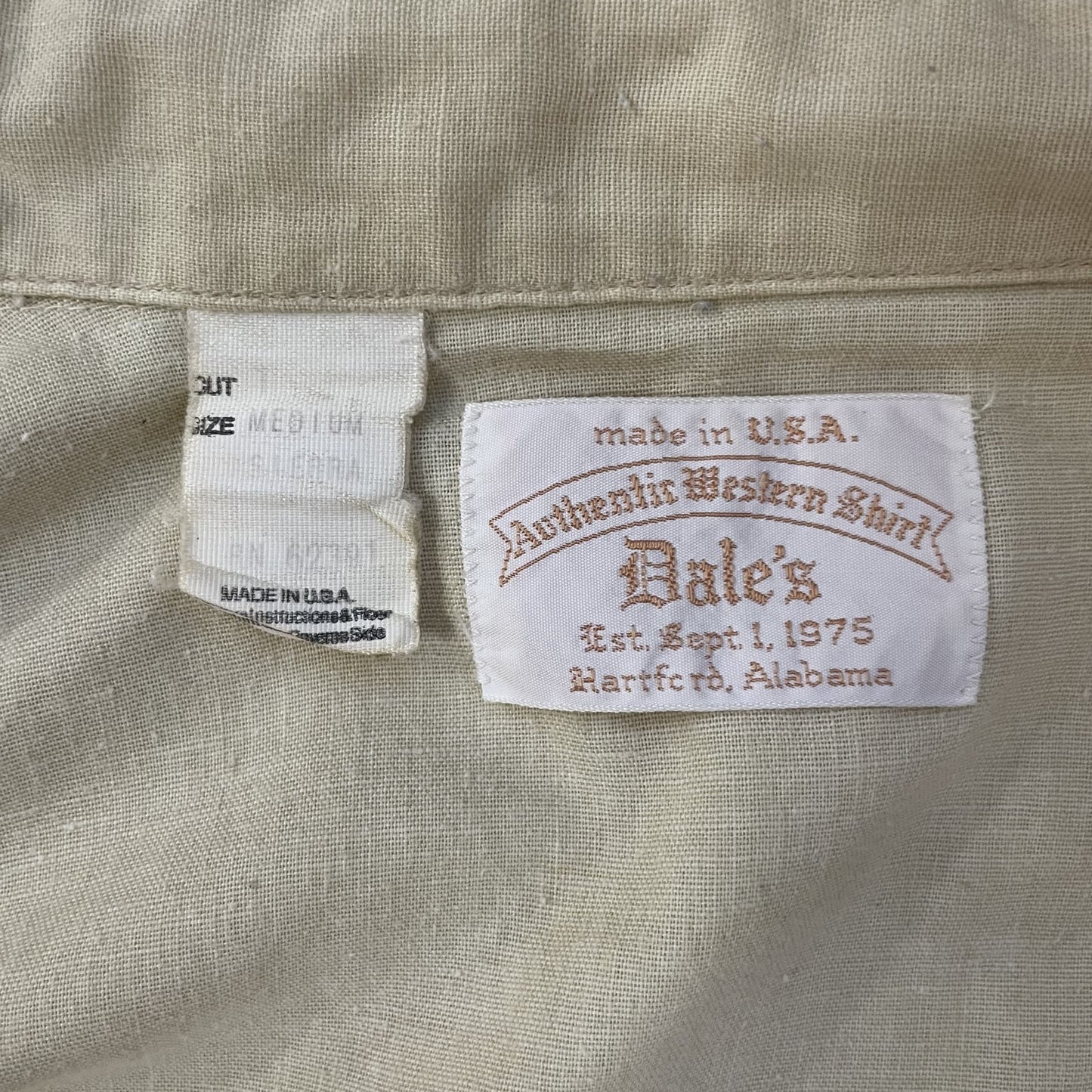 70s USA製　Dale's ウエスタン長袖シャツ　スナップボタン　襟芯