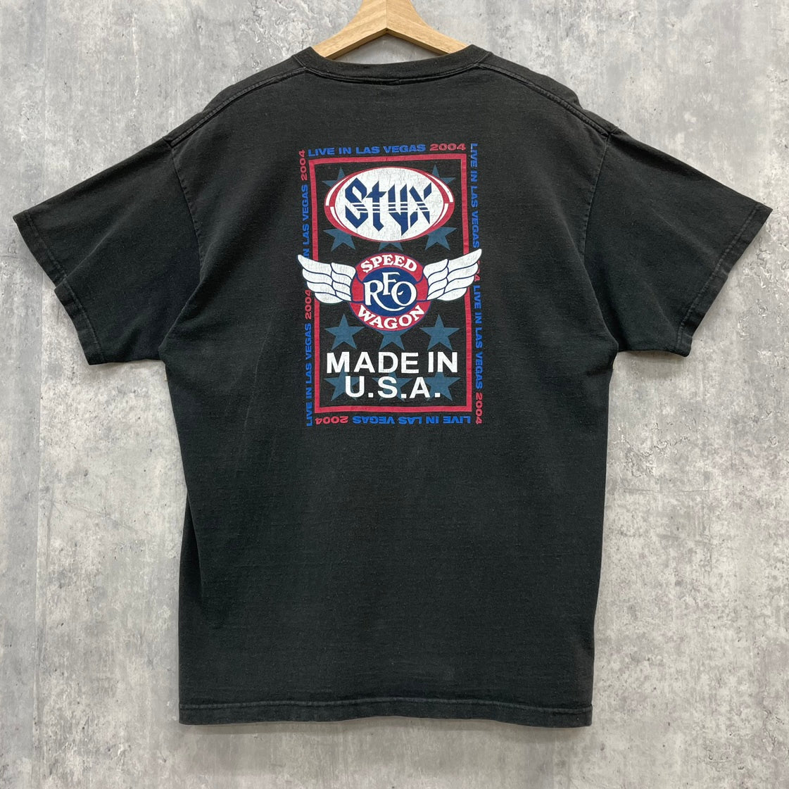 00s DELTA REO SPEED WAGON STYX ツアーTシャツ "MADE IN U.S.A." 半袖 バンドTシャツ ロック スピードワゴン スティクス ブラック L