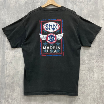 00s DELTA REO SPEED WAGON STYX ツアーTシャツ "MADE IN U.S.A." 半袖 バンドTシャツ ロック スピードワゴン スティクス ブラック L