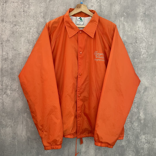 90s vintage 古着　ビンテージ　AUGUSTA SPORTSWEAR ナイロン　コーチジャケット　刺繍　スナップ　蛍光色　
