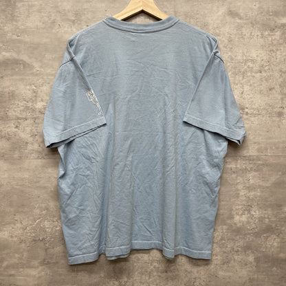 00s vintage 古着　ビンテージ　ブルー　袖ロゴ　ジョークTee アメカジ　ストリート　オーバーサイズ