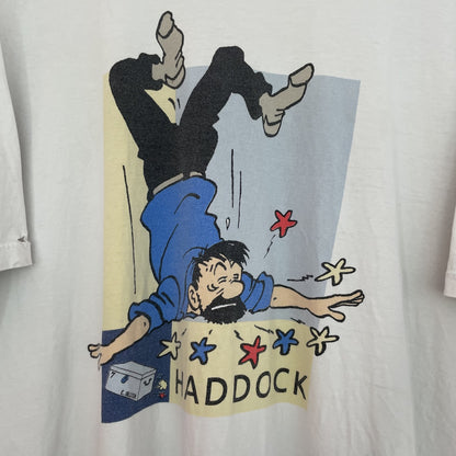 90s vintage 古着　ビンテージ　TINTIN タンタン　キャラクター　フロントプリント　ホワイト