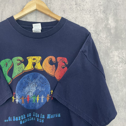 00s vintage 古着　ビンテージ　デルタ　DELTA プリントTシャツ　オーバーサイズ　ネイビー