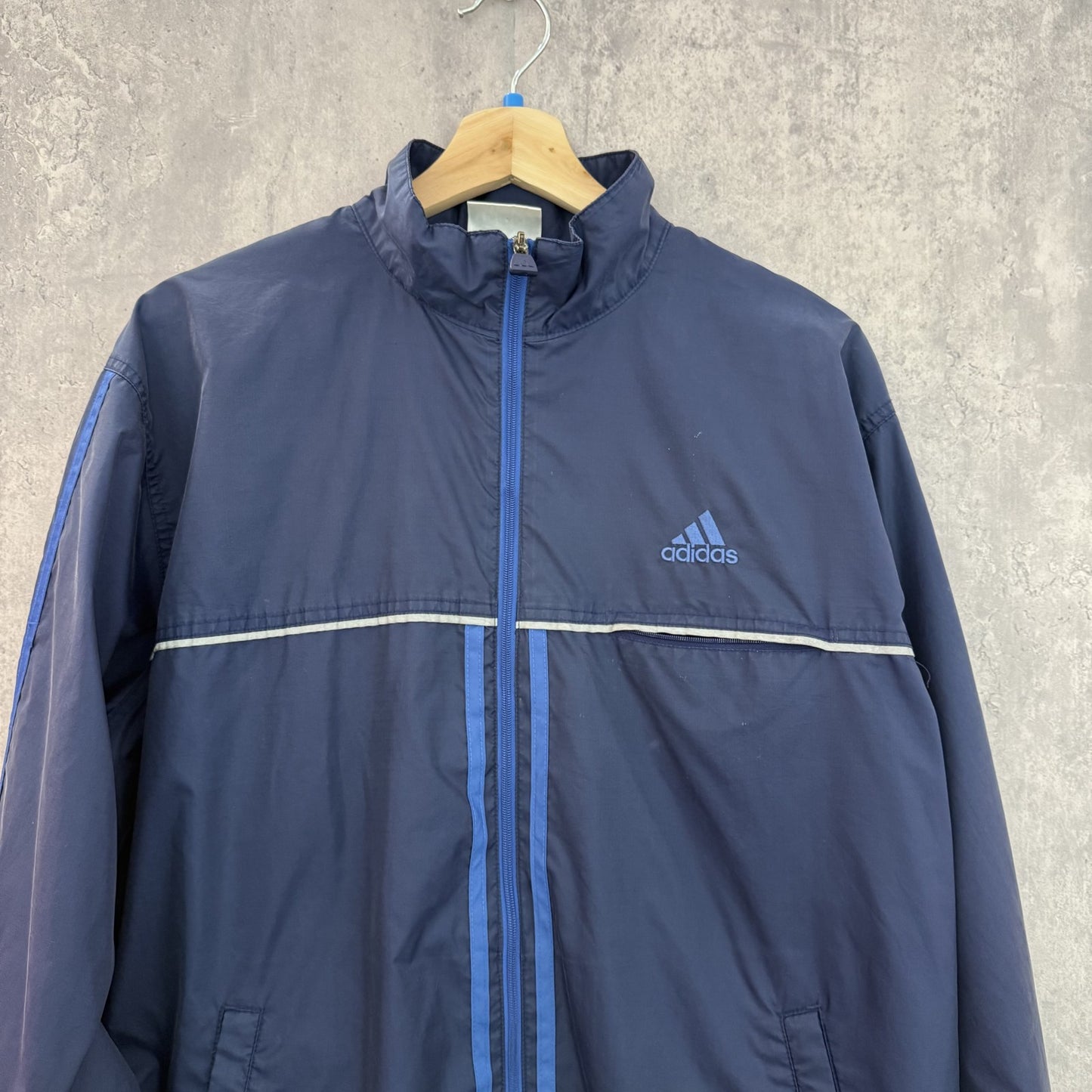90s vintage 古着　ビンテージ　アディダス　adidas フリース　刺繍ロゴ　フルジップ　スポーツ　ストリート
