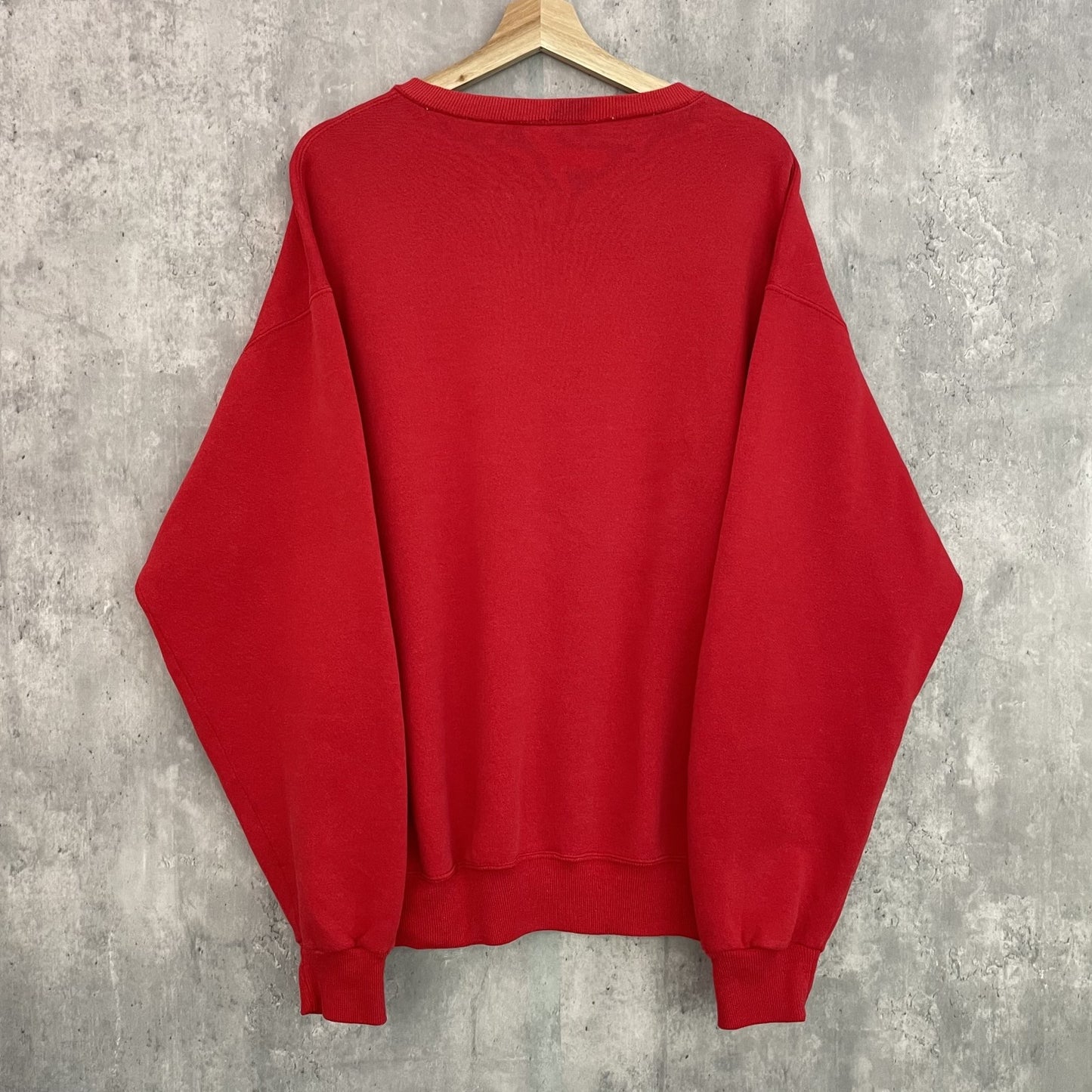 90s vintage 古着　ビンテージ　無地スウェット　クルーネック　Vネック　ワンカラー　ユルダボ　レッド