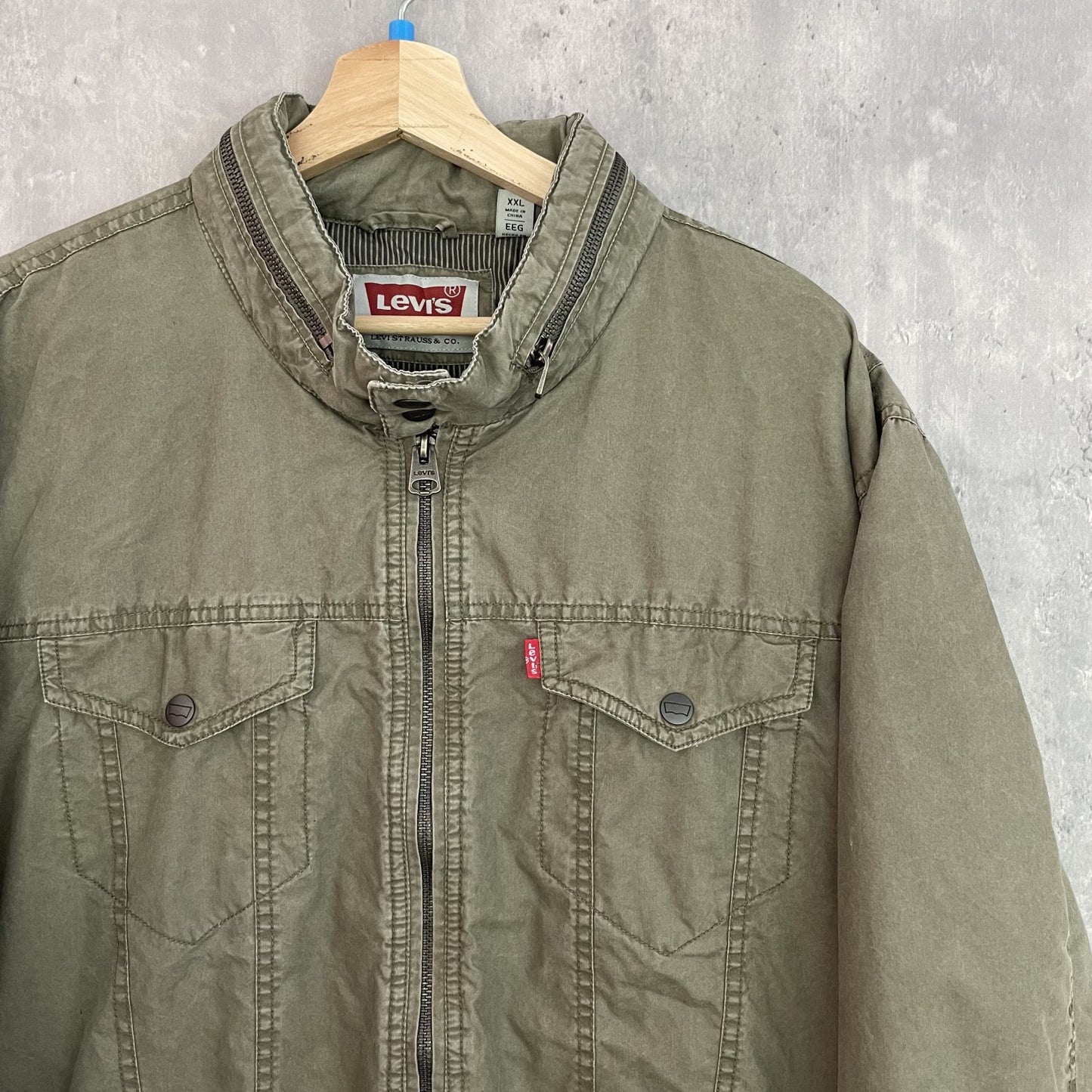 00s vintage 古着　ビンテージ　リーバイス　Levi's トラッカータイプ　ナイロンジャケット　フルジップ　裏地　ストライプ